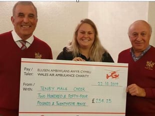 Tenby Choir's Air Ambulance donation
