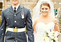 Guard of honour for wedding couple