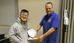 Geraint given memorial shield by Rotarians