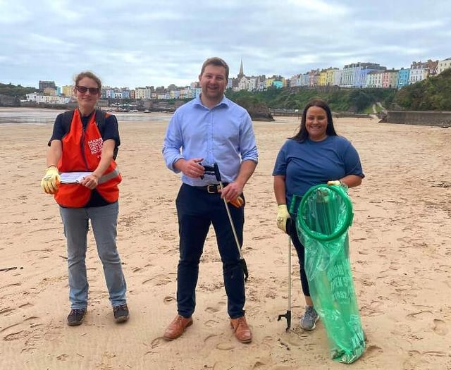 Tenby beach clean highlights threat of microplastics to marine environment
