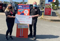 West Wales fuel customers support £1,000 Air Ambulance donation
