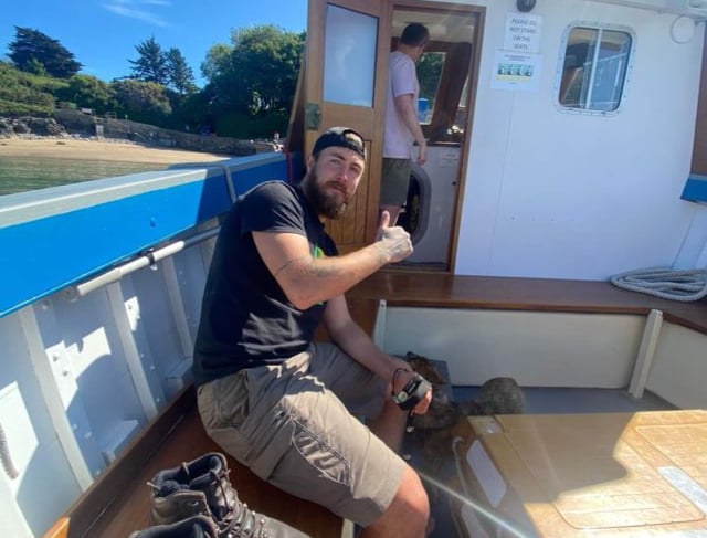 ‘Inspirational’ charity walker Josh visits Tenby and Caldey