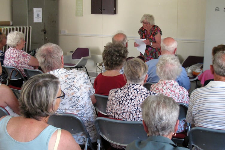 Linda Williams addresses the Tenby Friendship Club