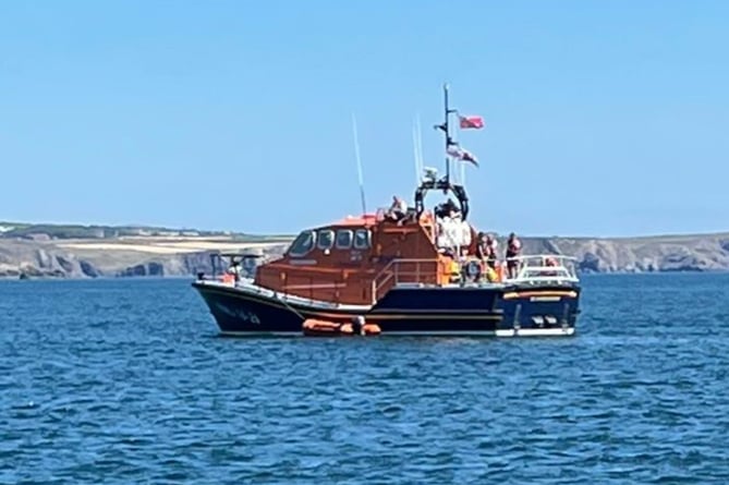 St Davids Lifeboat Norah Wortley stands by