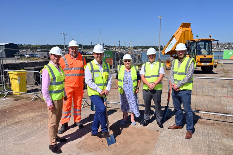 Representatives from across the region came together to celebrate the start of the construction of a new supersize slipway at Pembroke Port