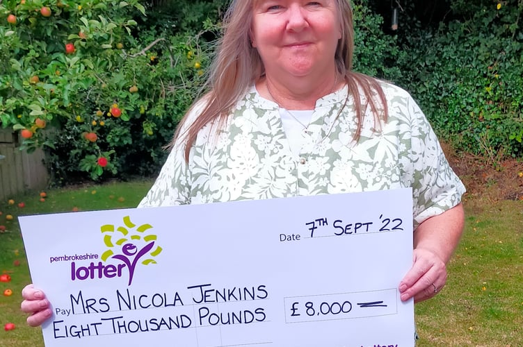 £8,000 Winner Mrs Nicola Jenkins, of Haverfordwest.