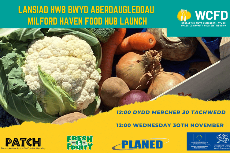 Poster for the launch of the Milford Haven food hub