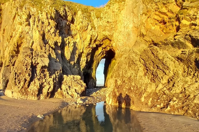 Beautiful Tenby - a sunlit peep through the open cave in St Catherine's Island