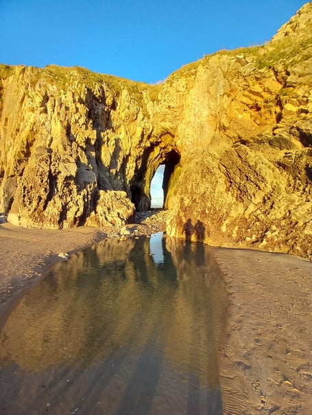 Beautiful Tenby - a sunlit peep through the open cave in St Catherine's Island