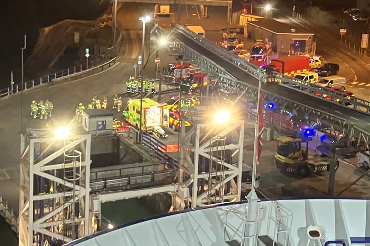 Ferry fire at Fishguard
