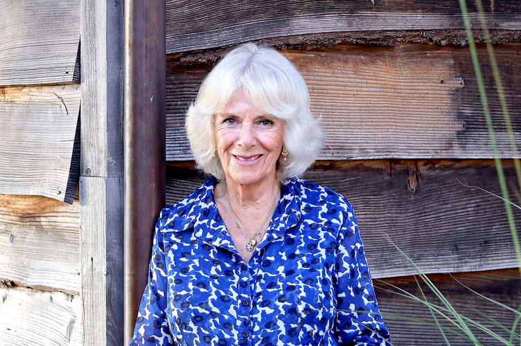 LOSTWITHIEL, ENGLAND - JULY 19:  Camilla, Duchess of Cornwall attends a reception to celebrate the launch of The Prince's Countryside Fund's Confident Rural Communities Network at the Duchy of Cornwall Nursery on July 19, 2021 in Lostwithiel, United Kingdom.