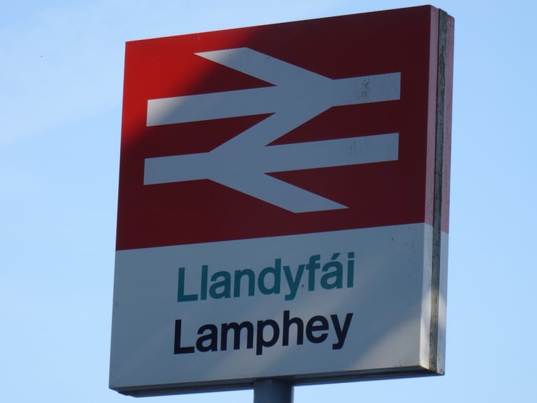 Railway station sign - Lamphey, Pembrokeshire