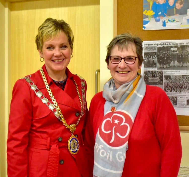 Cllr Sam Skyrme-Blackhall with Margaret Peake