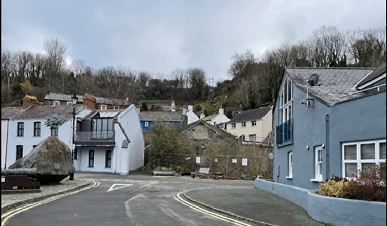 A new restaurant and apartments on the site of a disused former garage site in Fishguard’s Lower Town has been given the go-ahead. Picture: Pembrokeshire County Council webcast.