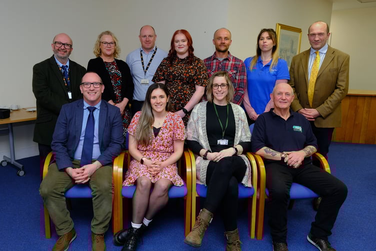 Lifesavers Courtney Picton, Emily Baker, Chris Hughes, Katherine Mackie, Melissa Wright and Darren Bowen were thanked by Cllr Rhys Sinnett, Will Bramble and Gary Nicholas. Also pictured are Leisure Centres Site manager Lisa Starkey & Haverfordwest Leisure Centre Assistant Manager Darryl Sable.