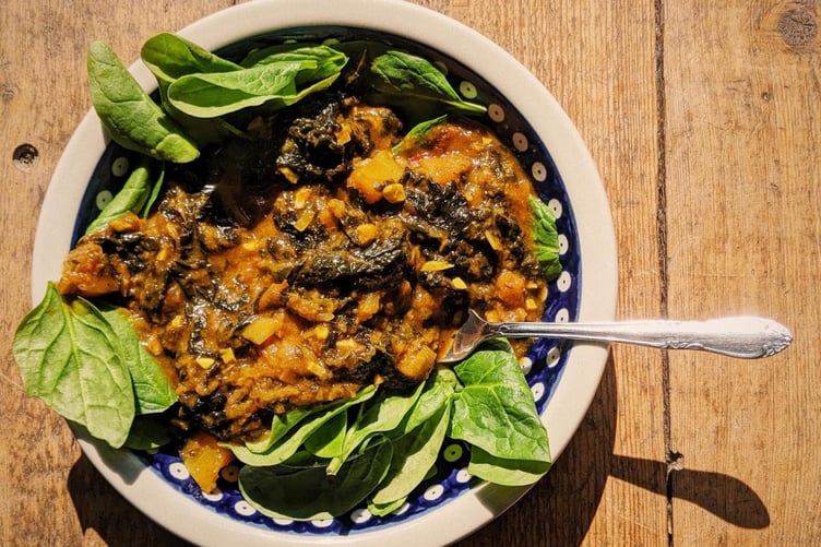 Butternut, Laverbread and coconut curry