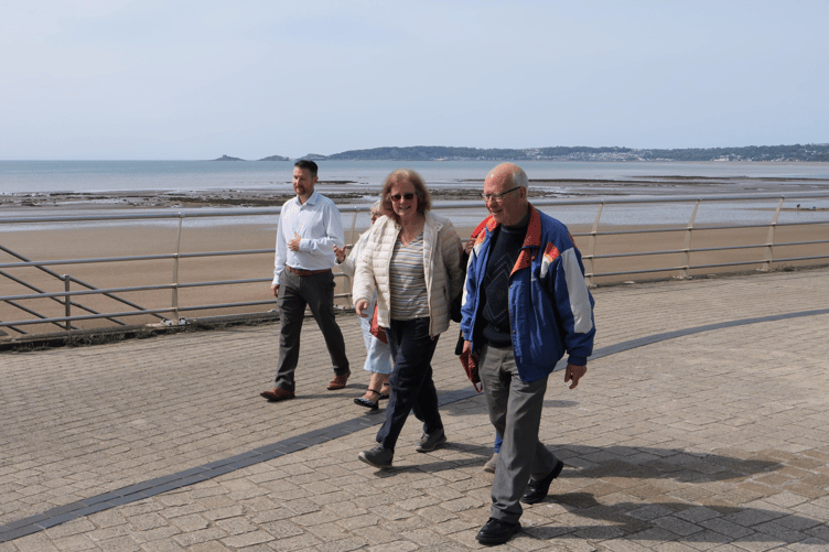 Deputy Minister for Social Services Julie Morgan on the Swansea Ageing Well Walking Session