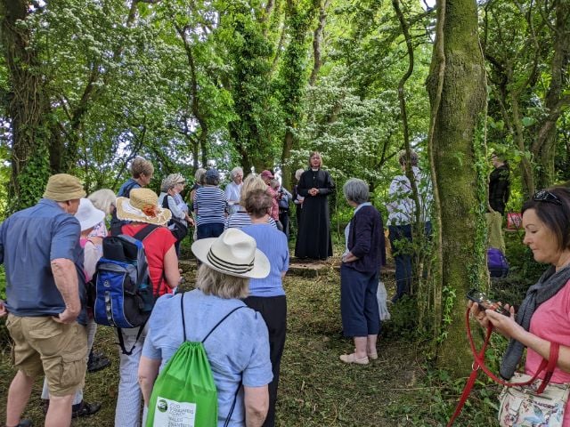 Around 30 pilgrims gathered at Church of St LeonardÕs, Loveston to process to the site of the Loveston Mining Disaster of 1936, enjoy a picnic lunch and leave a cross to remember those who died.
