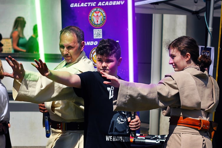 Lightsaber training at the Falcon Fun Day, Pembroke Dock Heritage Centre