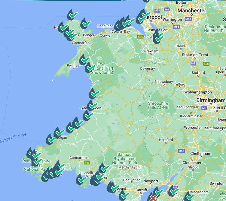No sewage pollution alerts for Wales on the Surfers Against Sewage map this morning