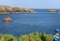 St Davids RNLI launch to multi-agency cliff rescue