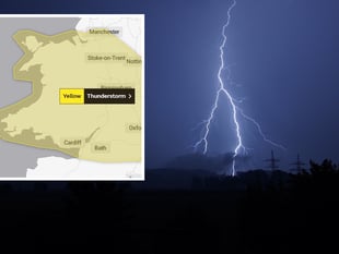 Weekend thunderstorm warning issued by Met Office