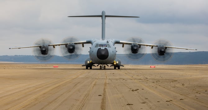 See SWNS story SWNAbeach. How's this for a day at the beach? Huge military transport planes have been spotted landing on Pembrey Sands in West Wales. The RAF Atlas A400Ms have been carrying out beach landing training at the coastal spot this week. They also practiced the insertion of so-called pathfinders, specialised soldiers dropped into place in order to set up and operate drop zones. Incredible pictures show the crews of the Brize Norton-based LXX and 30 Squadrons carrying out the objectives.