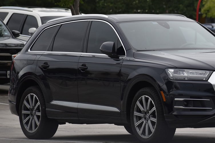 Car with tinted front windows
