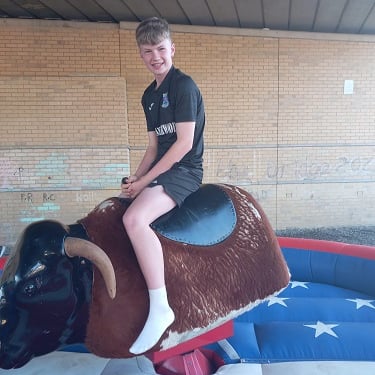 A rodeo bull was amongst the attractions at Under the Bridge