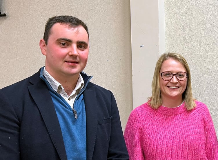 This year’s Ambassadors, Luke Watts from Martletwy and Betsan Williams from Llangolman, at the AGM earlier this year.