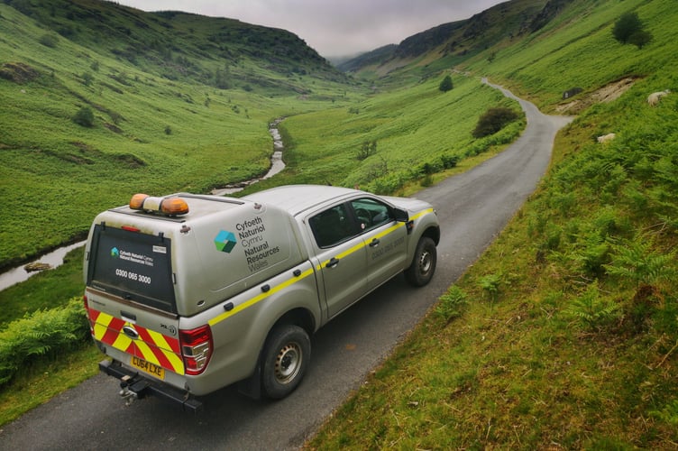 NRW van in Welsh countryside