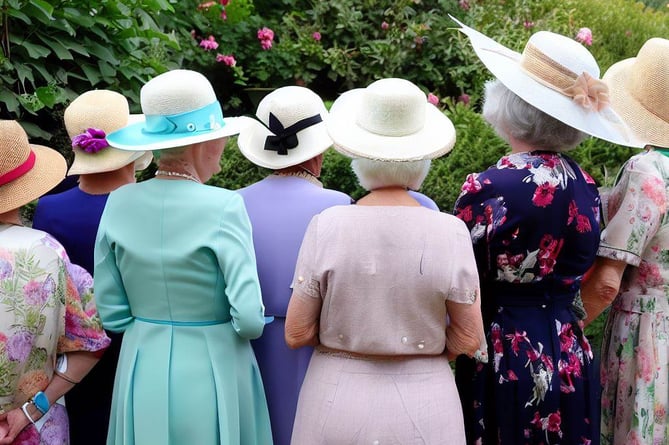 WI ladies dressed for garden party