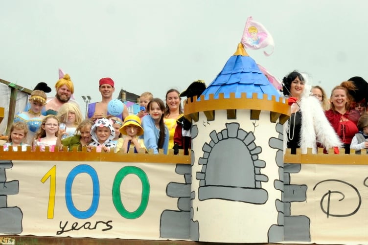 Whitland Carnival float celebrating 100 years of Walt Disney