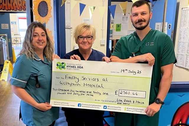 Coastal walk raises over £2,500 for frailty services at Withybush