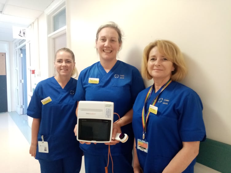 Glangwili staff Zara Dunleavy, Respiratory Nurse; Marian Davies, Respiratory Clinical Nurse Specialist and Debra Hughes, Respiratory Nurse.