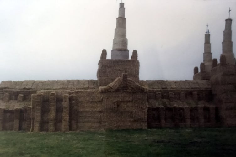 It is not just about ploughing fields, unbelievably here is Lincoln Cathedral built in bales of hay!