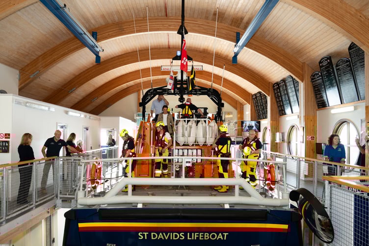 Prince and Princess of Wales at the end of their Lifeboat trip