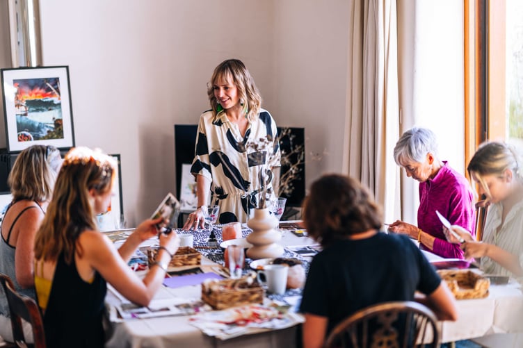 Collage art workshop at Twr y Felin Hotel, St Davids 14 October