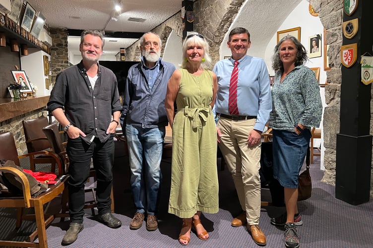 Writer Mark Lewis (left) with the cast of For As Long As Forever Is.