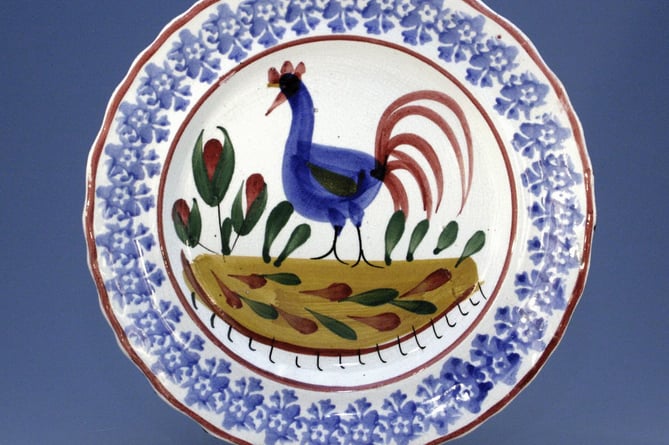 Iconic cockerel plate at National Botanic Garden Antiques Fair