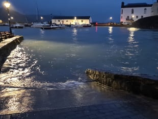 Pictures of Saturday’s high tide and Sunday’s reflections at Tenby