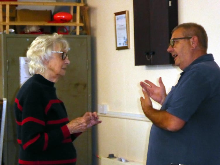 Sheila and chocolatier Mike at Tenby Friendship Club