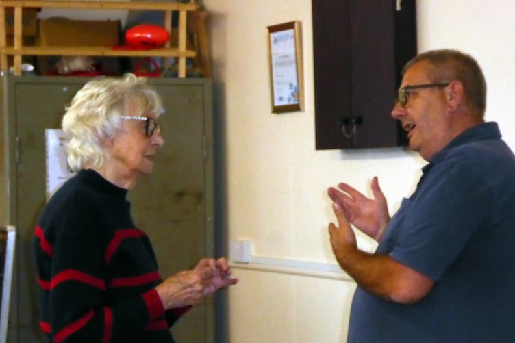 Sheila and chocolatier Mike at Tenby Friendship Club