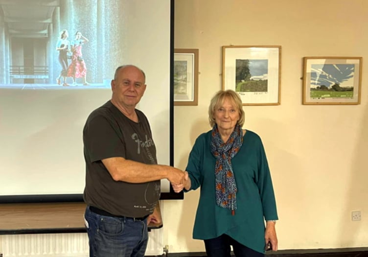 Gill Mackay, winner of the Digital 1st Open, with judge Mike Catworthy