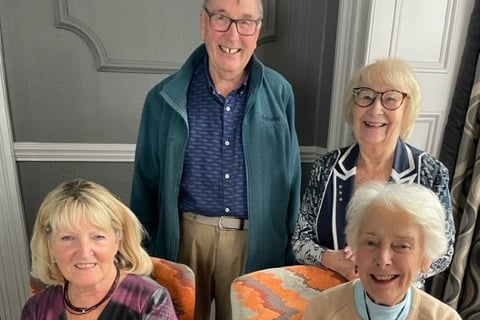 Pictured, left to right, are Jan Morgan, Dr Robert Llewellyn Davies, Dr Mair Evans, Pam Howells.