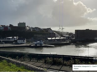 Proposal for up to three 500 foot high turbines by Dragon LNG site