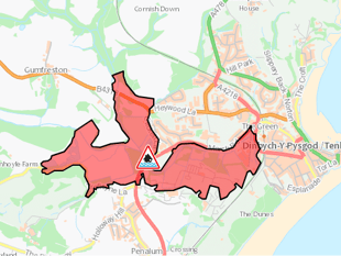 Storm Ciarán update - flood warning for the River Ritec at Tenby