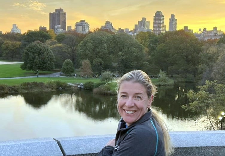 Emma before the New York Marathon