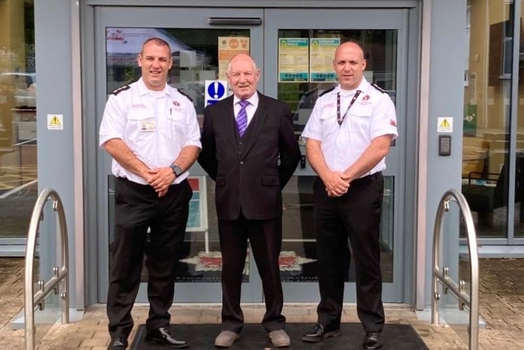 Emyr Jones, Gareth Jones and Hefin Jones at Gareth's retirement from the Service.