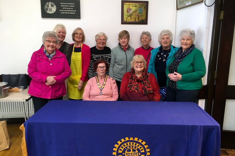 Members of Inner Wheel Club of Pembroke in a buoyant mood after their recent Soup and Pudding Lunch. As a result donations were made to the Anchorage, Pembrokeshire Siblings Group, Paul Sartori Hospice at Home Foundation and Sandy Bear Children’s Bereavement Charity. They are also supporting an Inner Wheel literacy scheme.